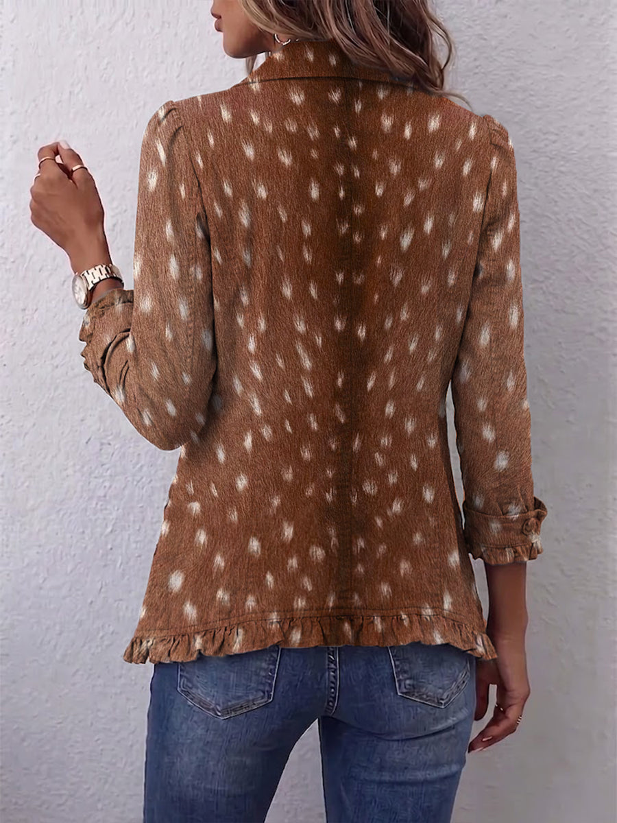 Pascuala | Chaqueta con Estampado Animal y Volantes