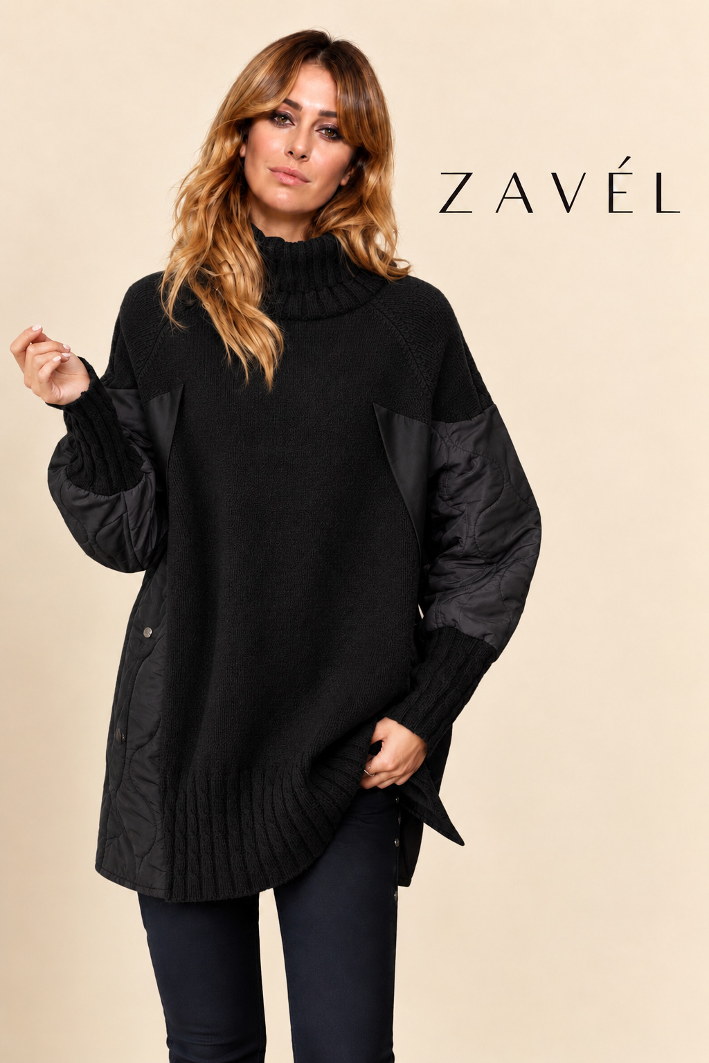 Sarah | Jersy Oversize de Cuello Alto