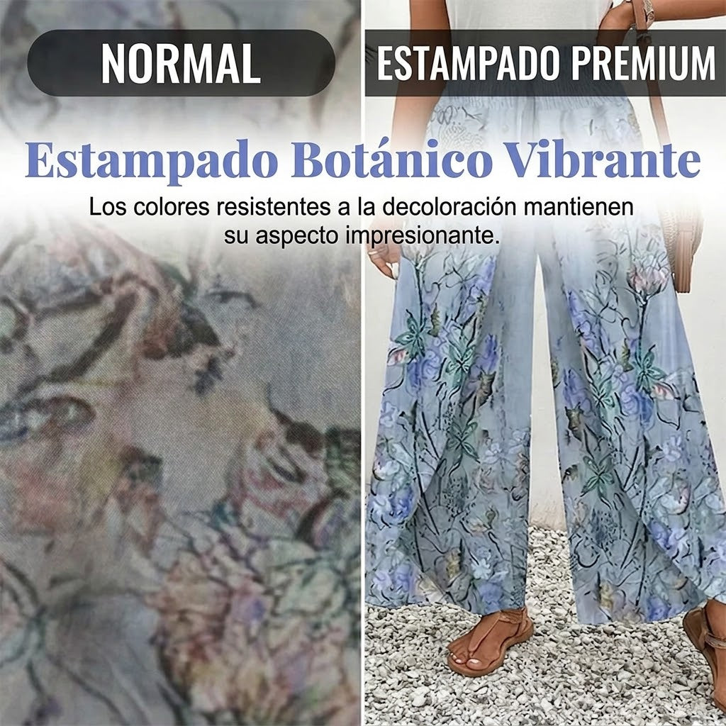 Samira - Pantalón fluido estampado con cordón ajustable