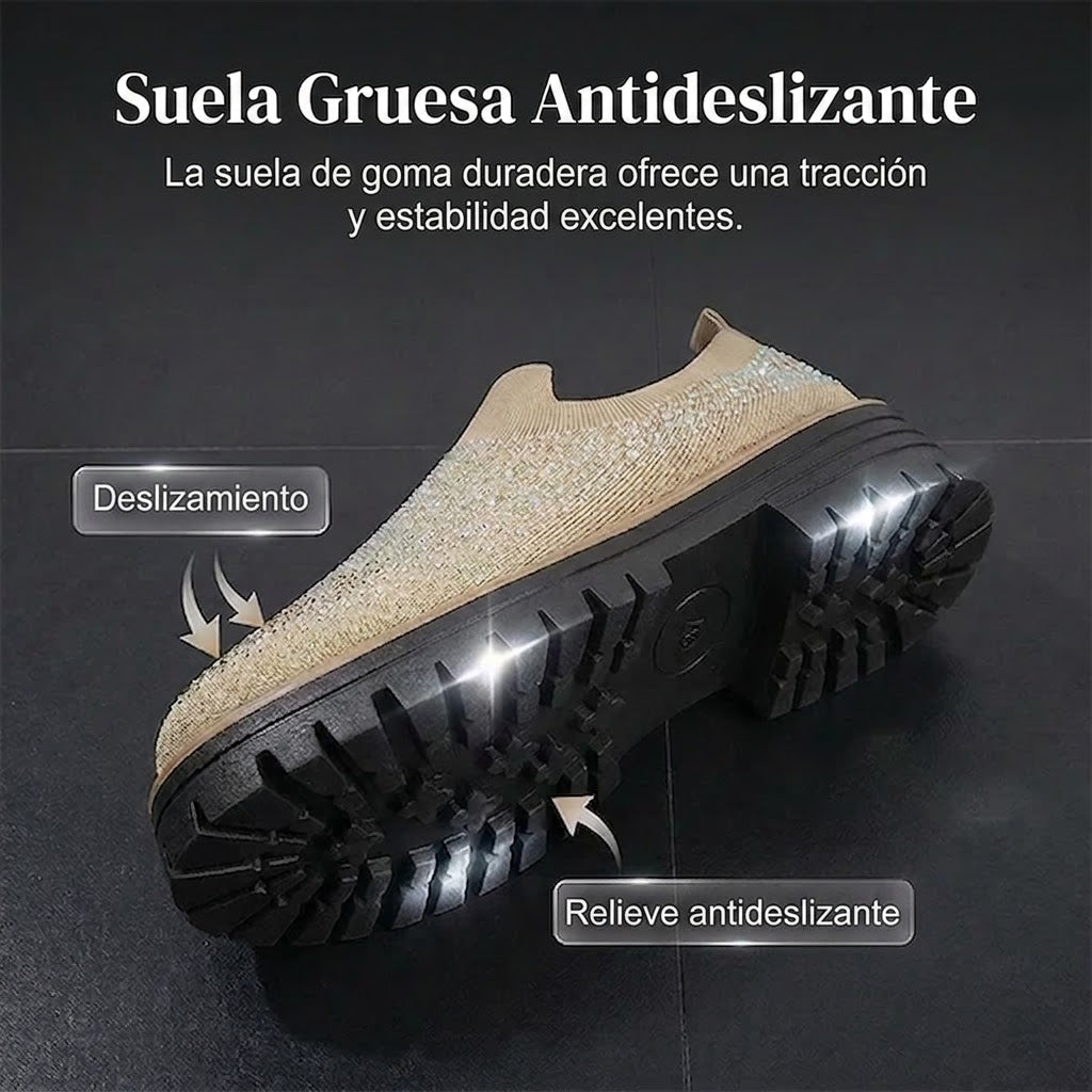 Aria - Mocasines sin cordones con pedrería brillante