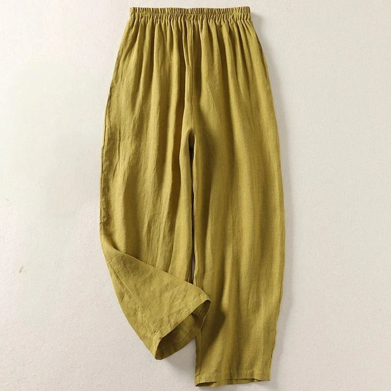 Amalia - Pantalón fluido de algodón y lino