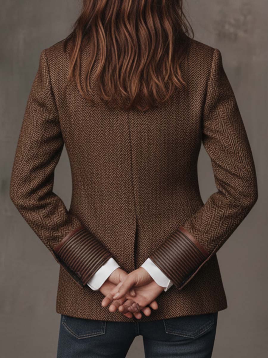 Gisela | Blazer de Paneles con Estampado de Espiga