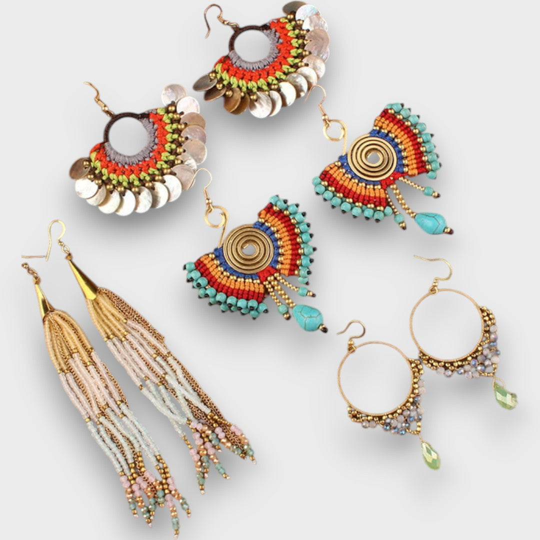 Isalda – Pendientes Vintage con Madera y Perlas