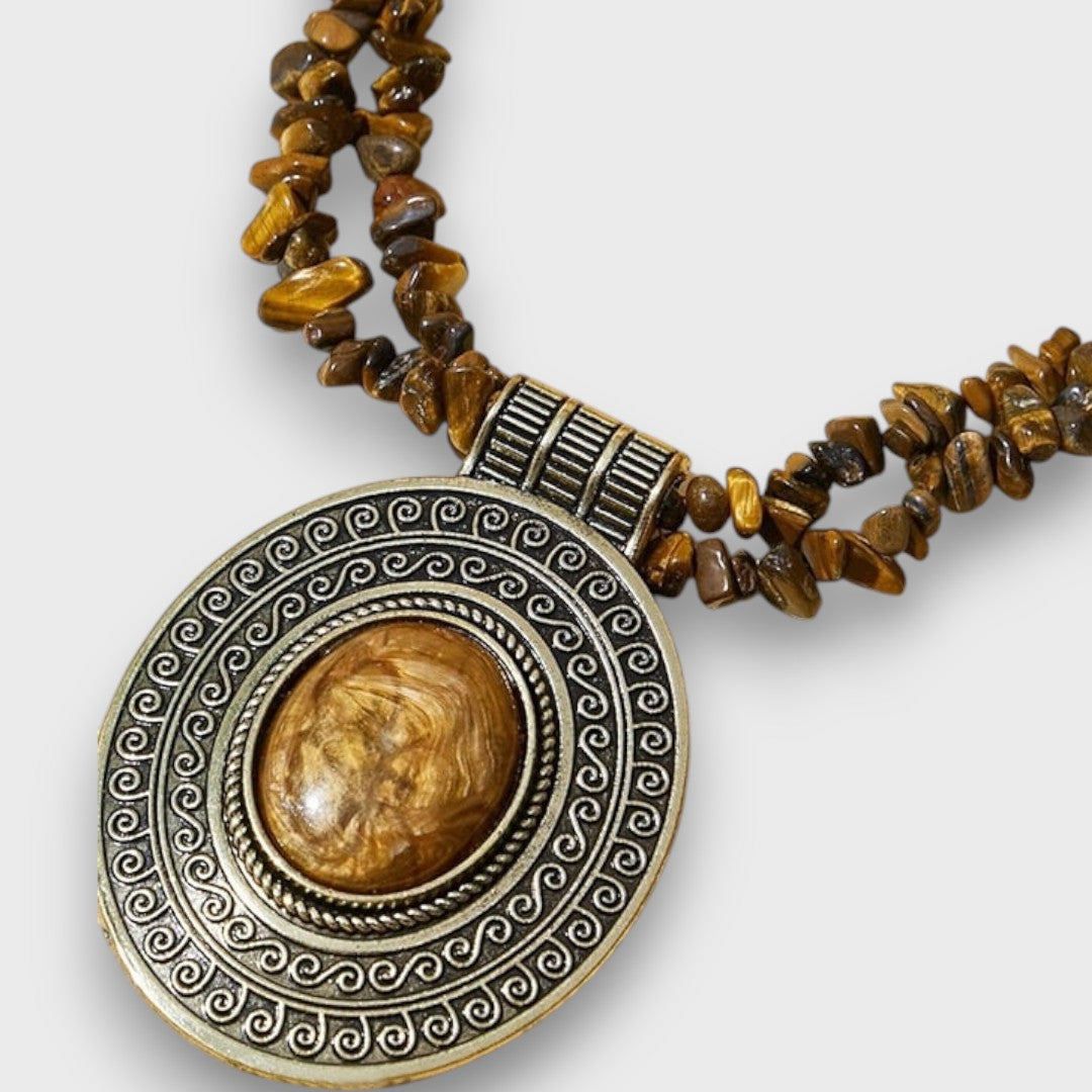 Maralis – Collar Vintage con Colgante de Piedra Natural