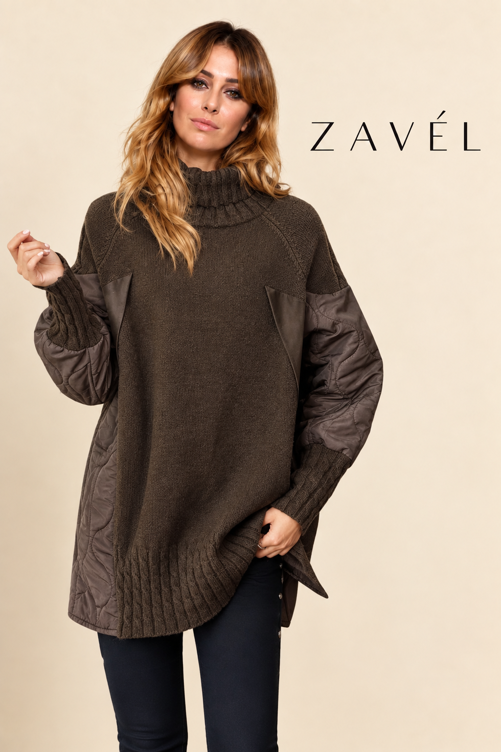 Sarah | Jersy Oversize de Cuello Alto
