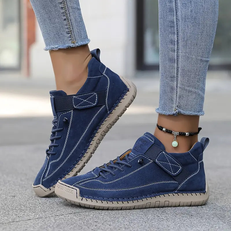 Gisela - Zapatillas ortopédicas cómodas de efecto piel