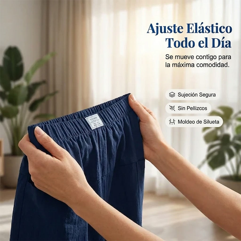 Leila - Falda pantalón casual con cintura elástica