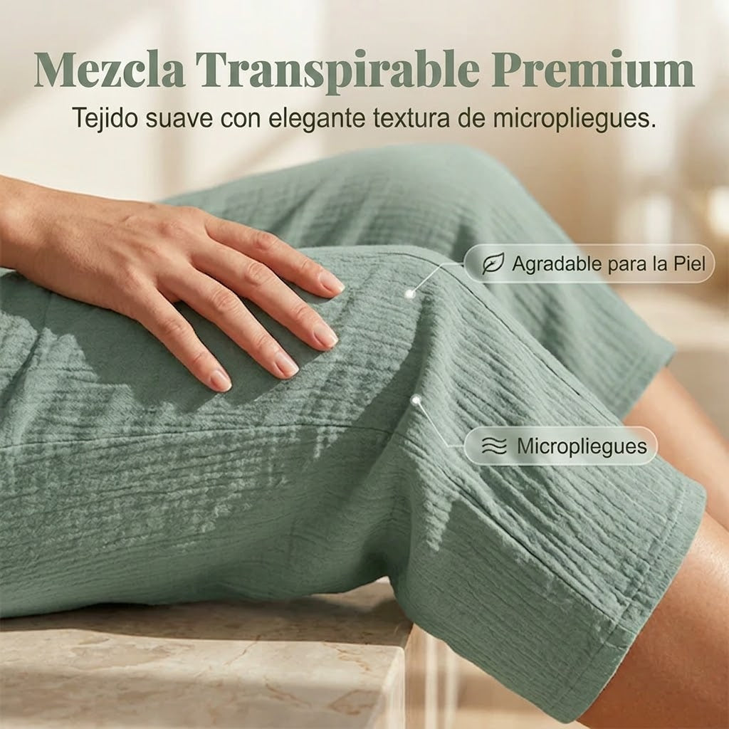 Amelia - Pantalones cortos plisados lisos