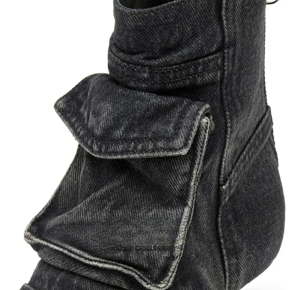 Vega - Botines de diseño cargo en tejido tejano