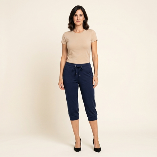 Tamara – Pantalones capri con cordón en la cintura