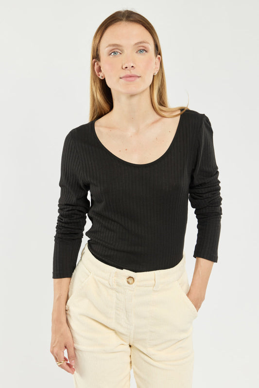 Nuria | Camiseta de manga larga - Lyocell y algodón