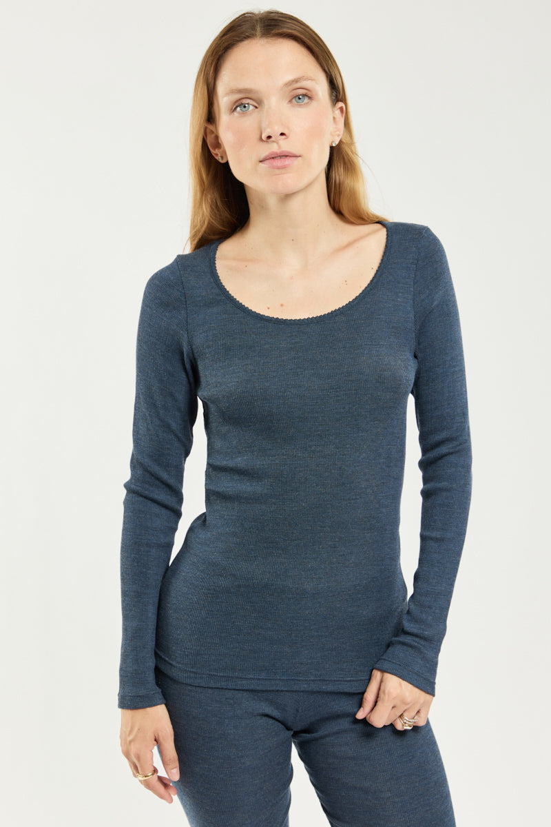 Isabel | Camiseta de manga larga - lana y seda