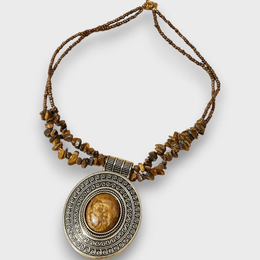 Maralis – Collar Vintage con Colgante de Piedra Natural