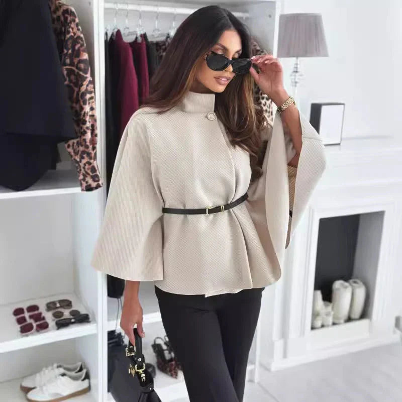Lea - Chaqueta elegante con cinturón y diseño de mariposa