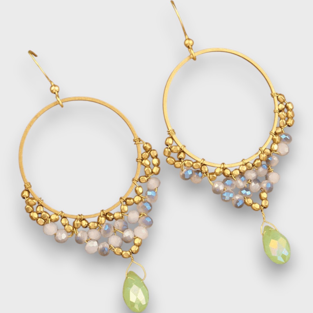 Isalda – Pendientes Vintage con Madera y Perlas