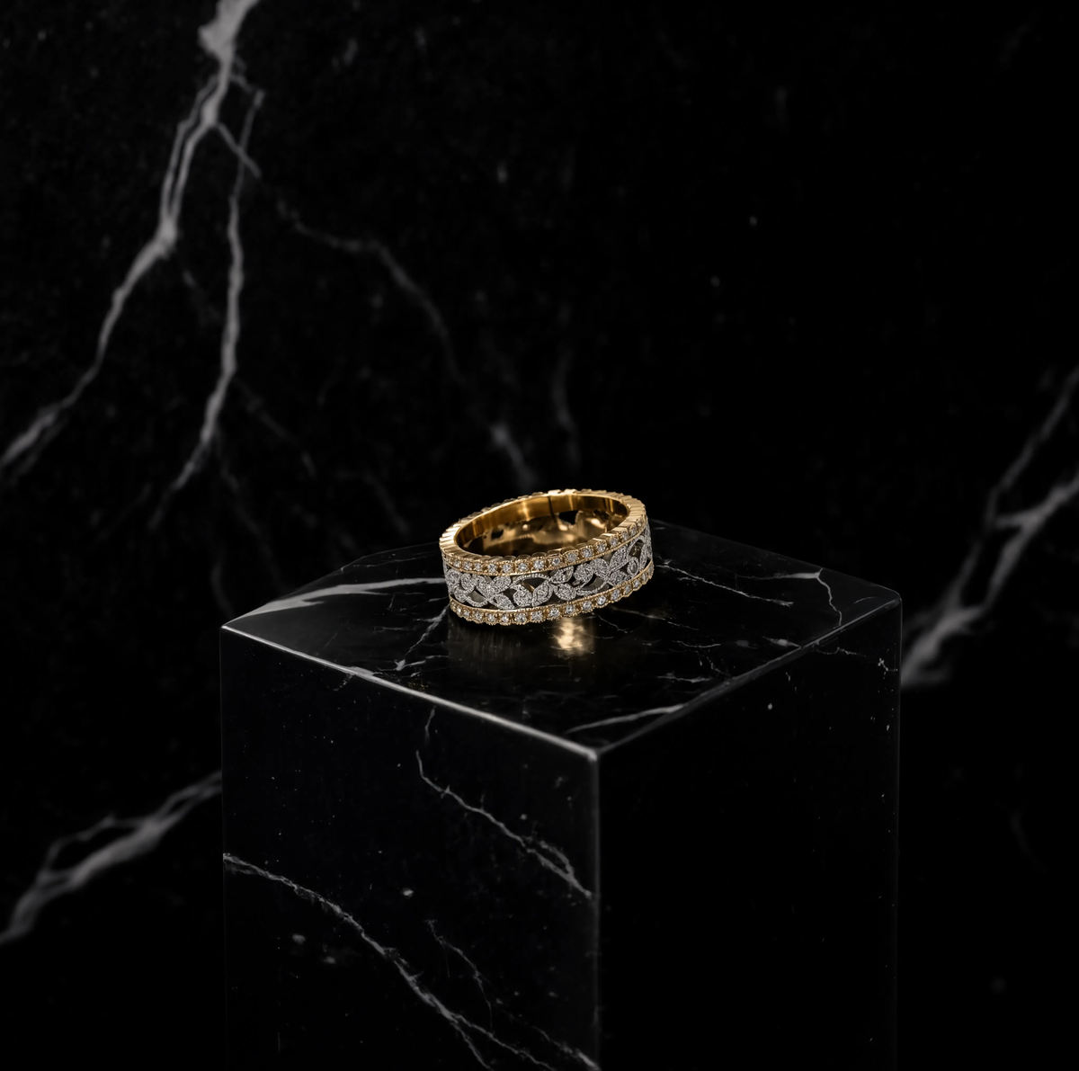 Ivy Cascade - Anillo Hueco Bicolor