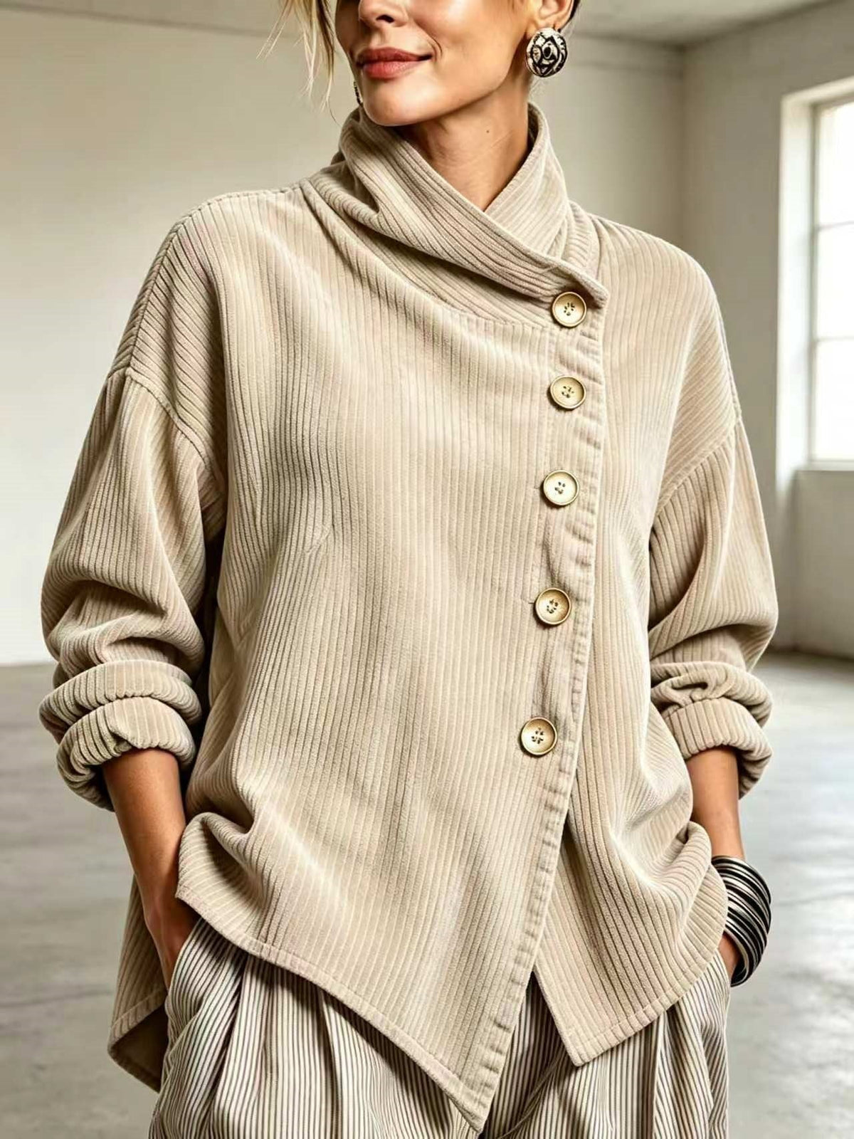 Carmen | Jersey de pana con cuello alto