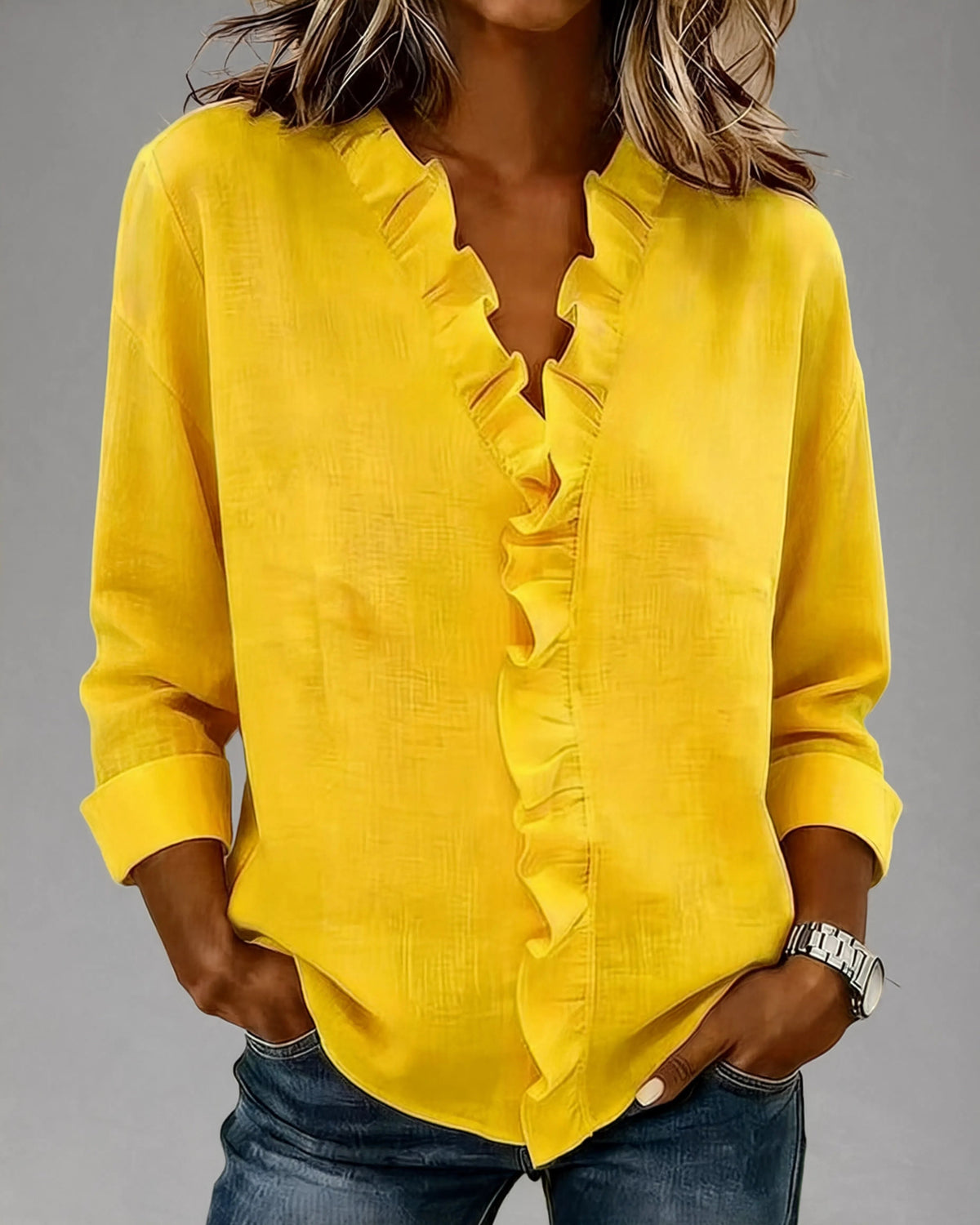 Nerea | Blusa de manga larga con escote en V