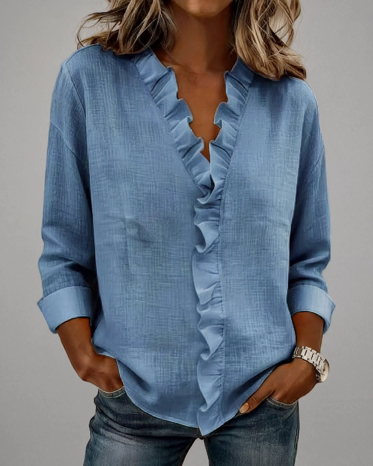 Nerea | Blusa de manga larga con escote en V