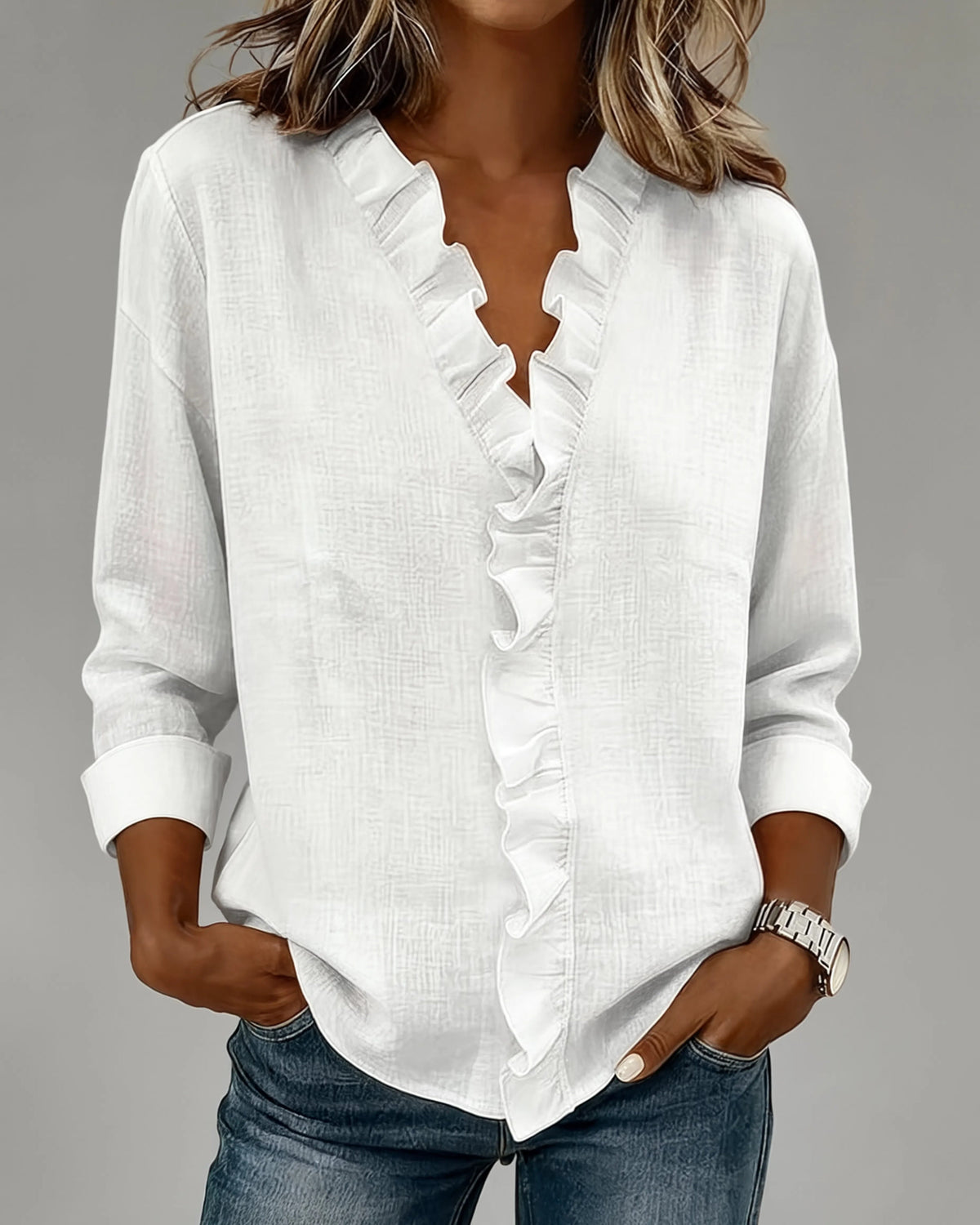 Nerea | Blusa de manga larga con escote en V