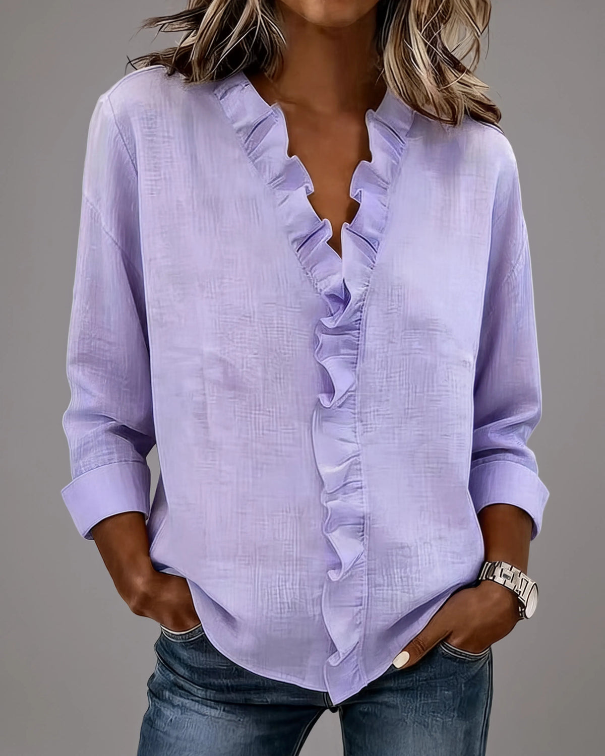 Nerea | Blusa de manga larga con escote en V