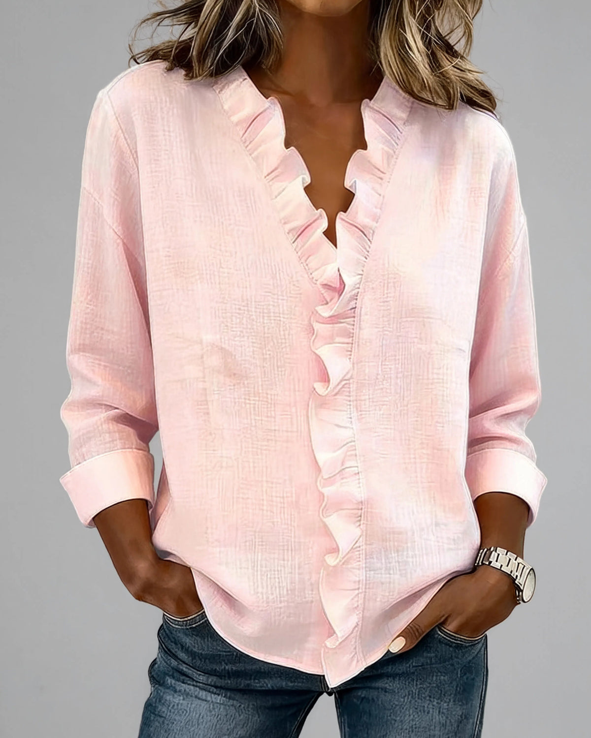 Nerea | Blusa de manga larga con escote en V