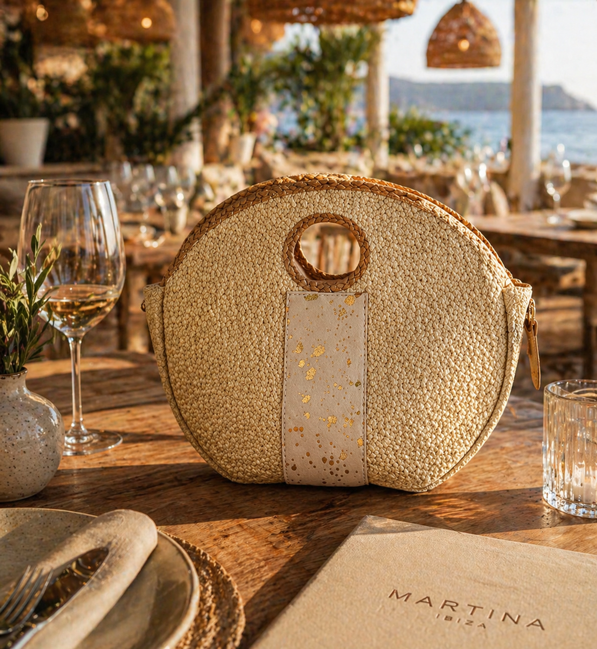 Bolso Redondo Dorado