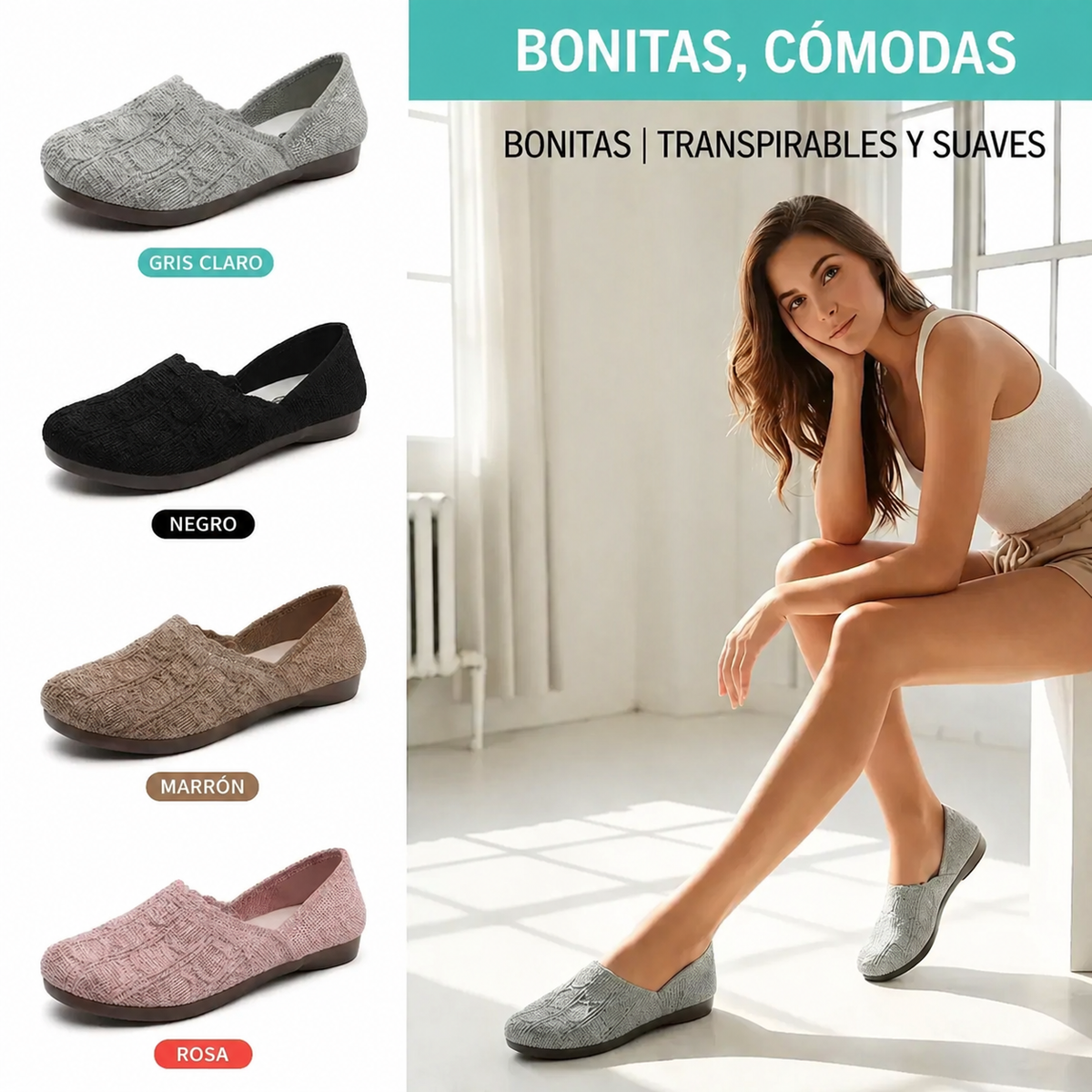Bruna - Zapatos ligeros de tejido transpirable