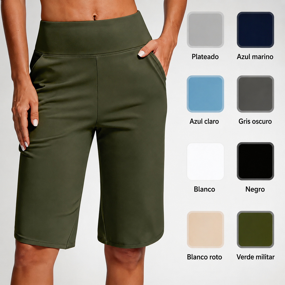 Maya - Pantalones cortos de yoga de cintura alta con bolsillos