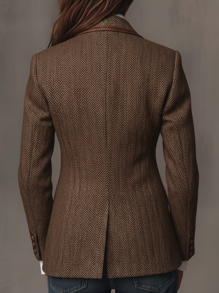 Gisela | Blazer de Paneles con Estampado de Espiga