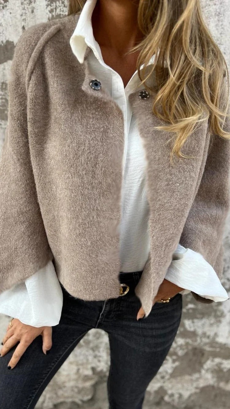 Elvira - Chaqueta suave de cuello redondo