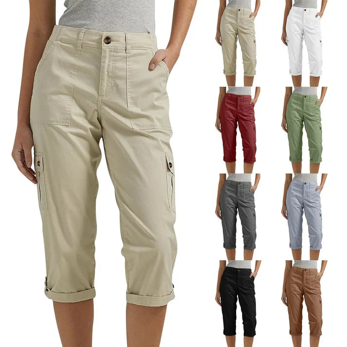 Inés - Pantalón corto casual elástico con bolsillos
