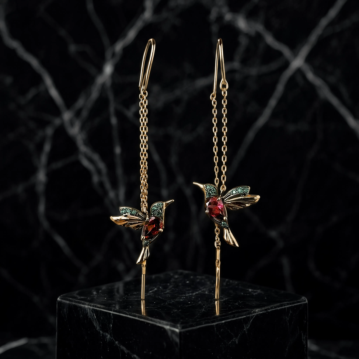 Aveline – Pendientes Kolibri en esmalte