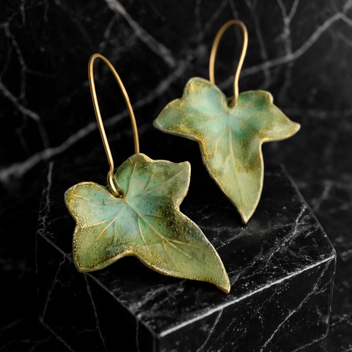 Wisa – Pendientes vintage en forma de hoja natural
