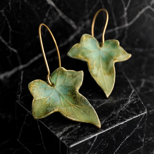 Wisa – Pendientes vintage en forma de hoja natural