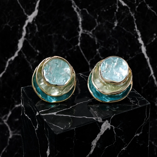 Pendientes vintage con acabado pintado a mano