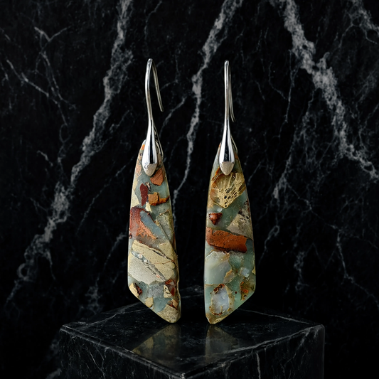 Pendientes vintage con piedra natural