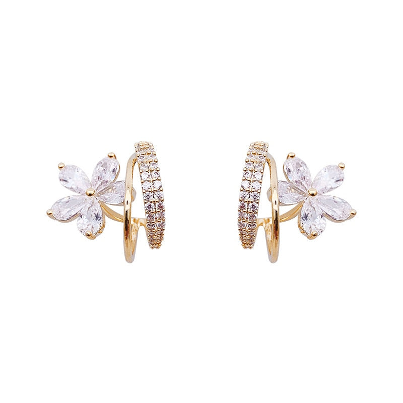 Florelle – Pendientes florales con detalle brillante