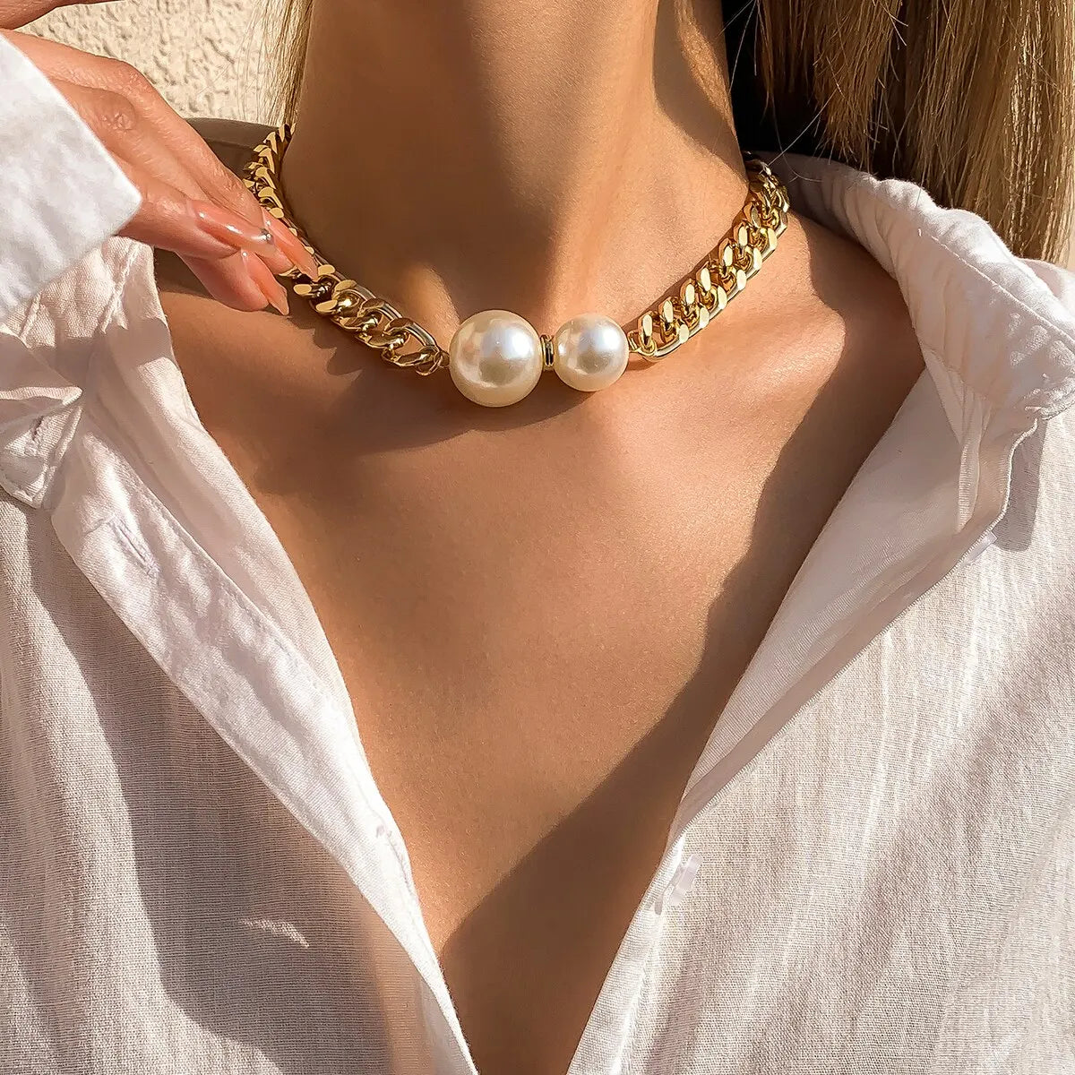 Collar de cadena de perlas Margaux