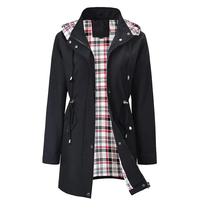 Olivia - Chaqueta impermeable con forro de cuadros