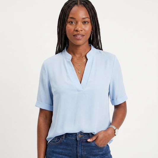 Celia - Blusa Fluida con Escote en V
