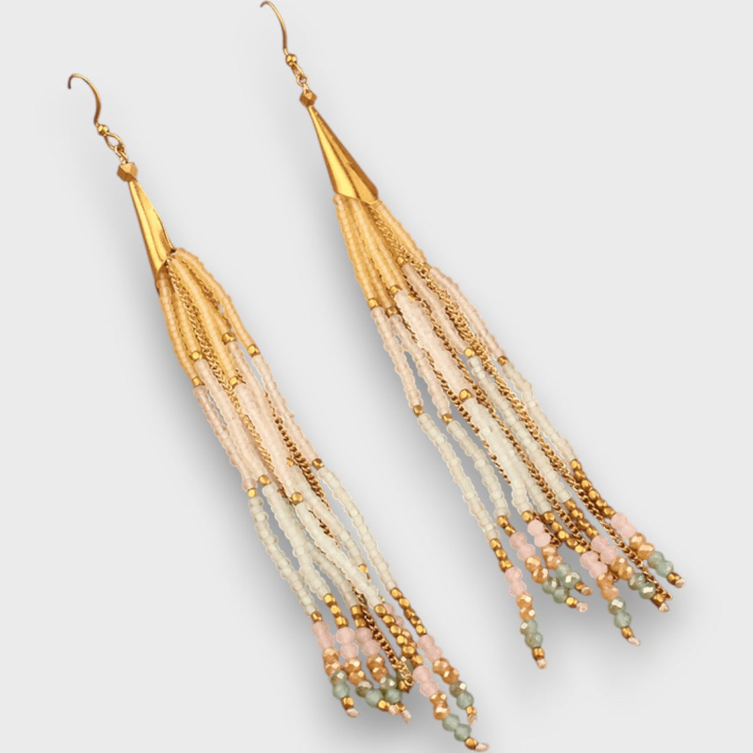 Isalda – Pendientes Vintage con Madera y Perlas