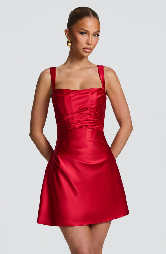 Carlota™ - Vestido Corto de Satén