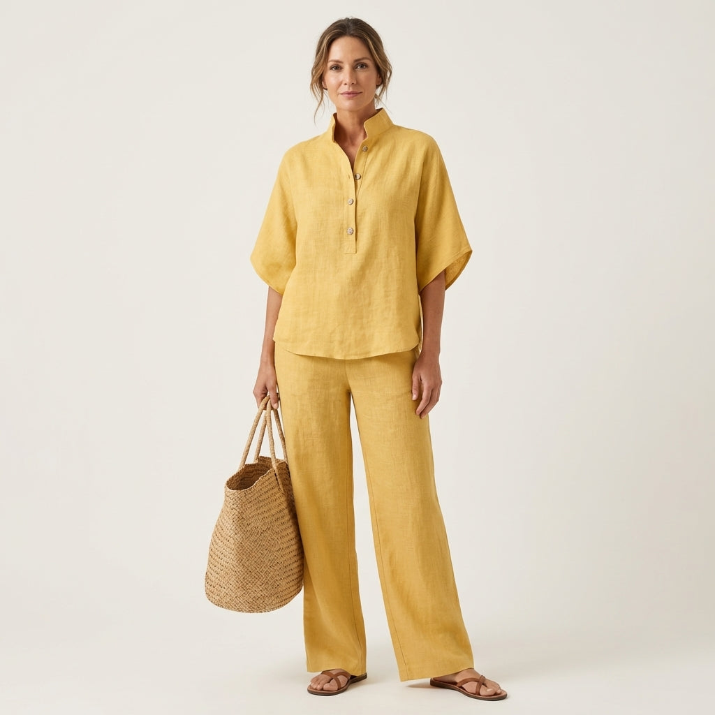 Natalia | Conjunto de Dos Piezas de Lino