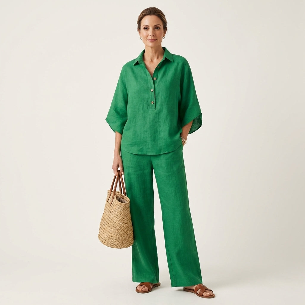 Natalia | Conjunto de Dos Piezas de Lino