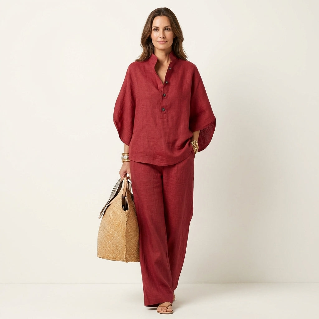 Natalia | Conjunto de Dos Piezas de Lino