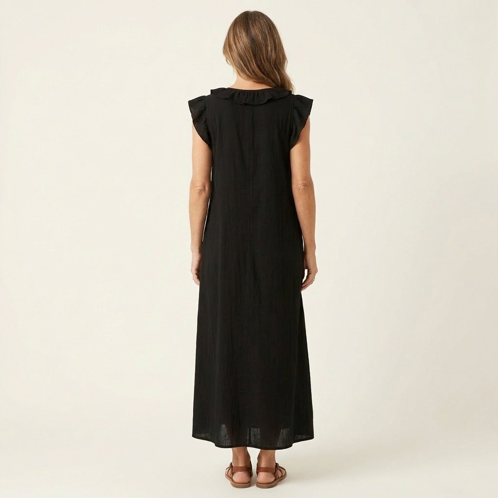 Isabel | Vestido Largo de Lino con Volantes