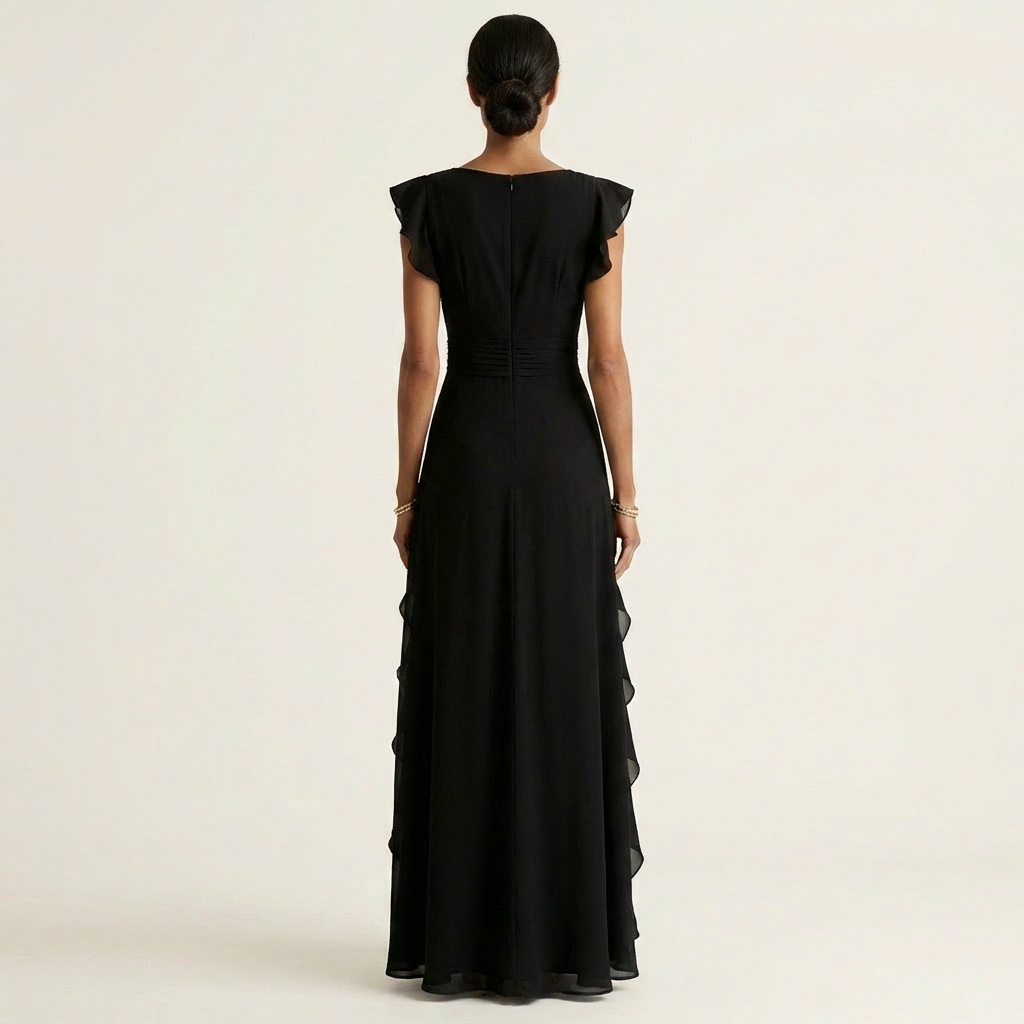 Nerea | Vestido Largo Cruzado con Volantes