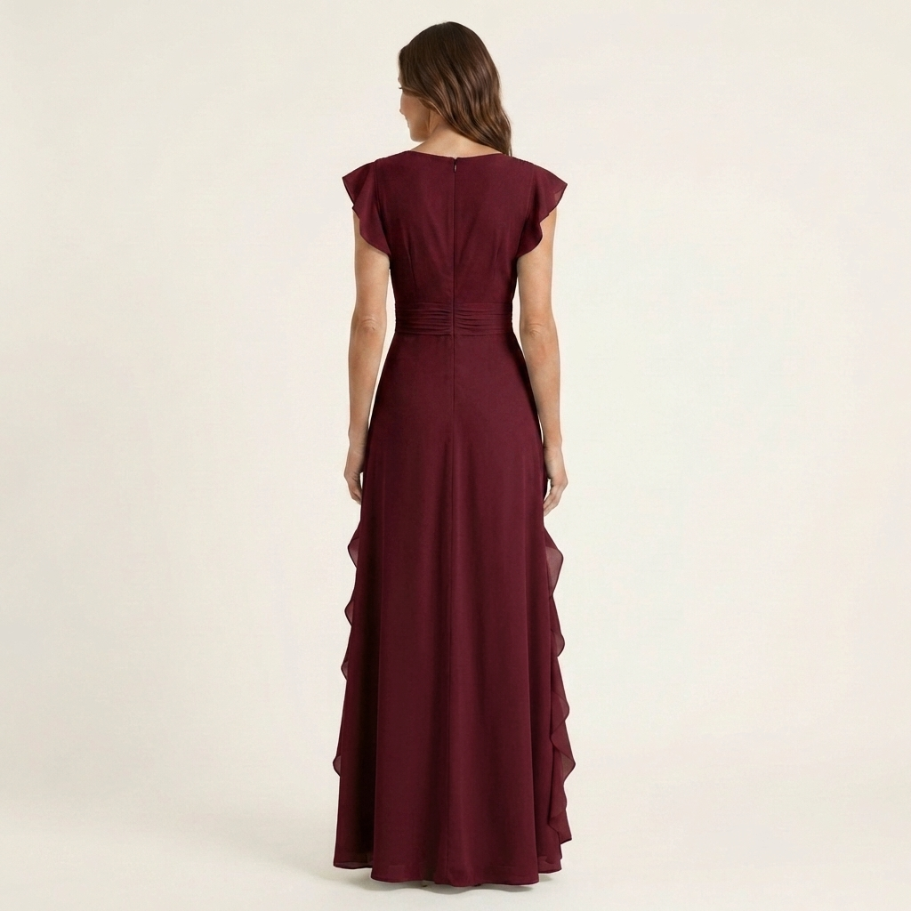 Nerea | Vestido Largo Cruzado con Volantes