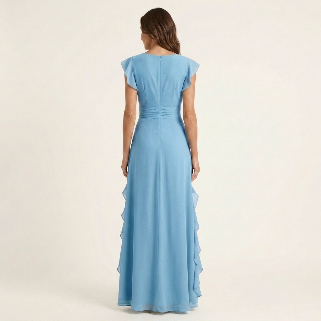 Nerea | Vestido Largo Cruzado con Volantes